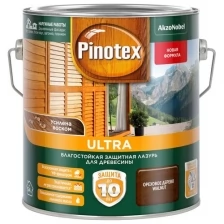 Лазурь с воском для защиты древесины Pinotex Ultra, полуглянцевая (9л) палисандр