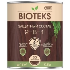 Защитный лессирующий состав для дерева Bioteks 2-в-1, 0,8 л, золотая сосна