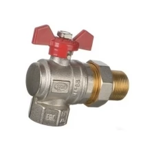 Кран шаровой TeRma RED 3/4" угловой с американкой ручка-бабочка 26154