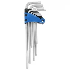 Набор ключей тундра, TORX Tamper, экстрадлинные, CrV, TT10 - TT50, 9 шт.